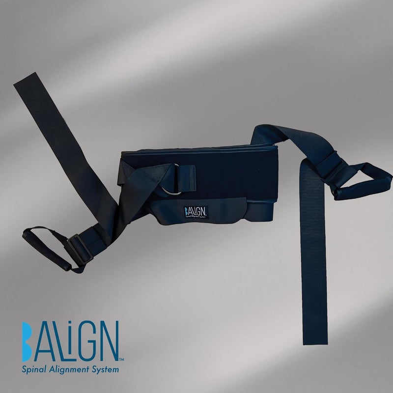 BAlign ® Belt - Patented Doctor-Designed Therapy Tool for Spine Alignment - McKenzie Method Device - Back Pain Relief - Spine Alignment - Pelvic Alignment - Alleviate Pelvic & Sciatic Pain - Back Stretcher for Low Back Pain Relief - Half Peanut Ball Insert for Spine Mobility & Improve Posture (Large 50 In) - Image 5